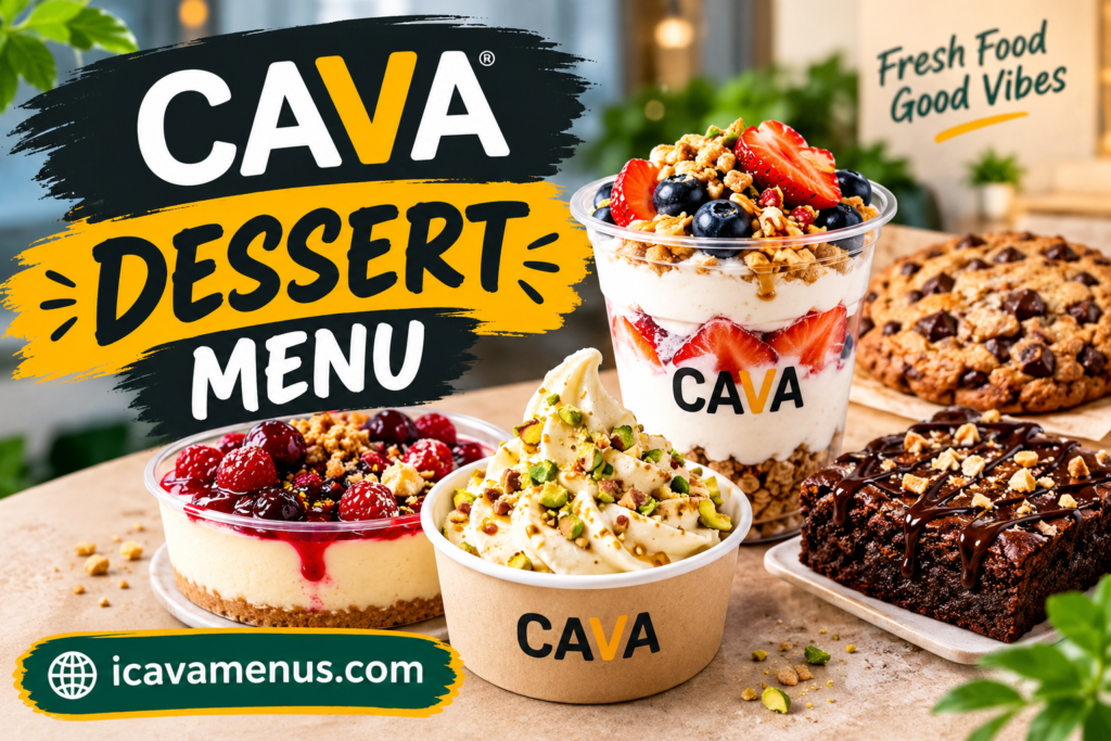 Cava Dessert Menu with Prices 2026