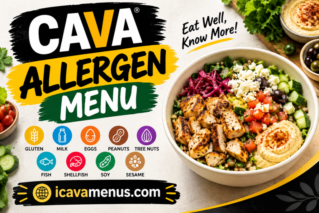 Cava Allergen Menu with Prices 2026