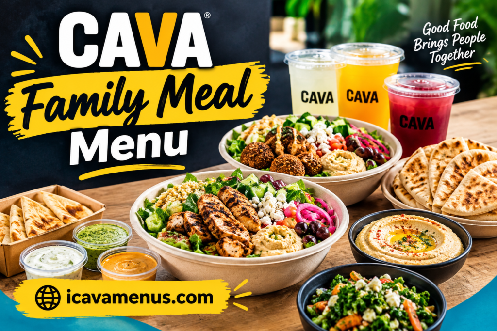 Cava Family Meal Menu with Prices 2026