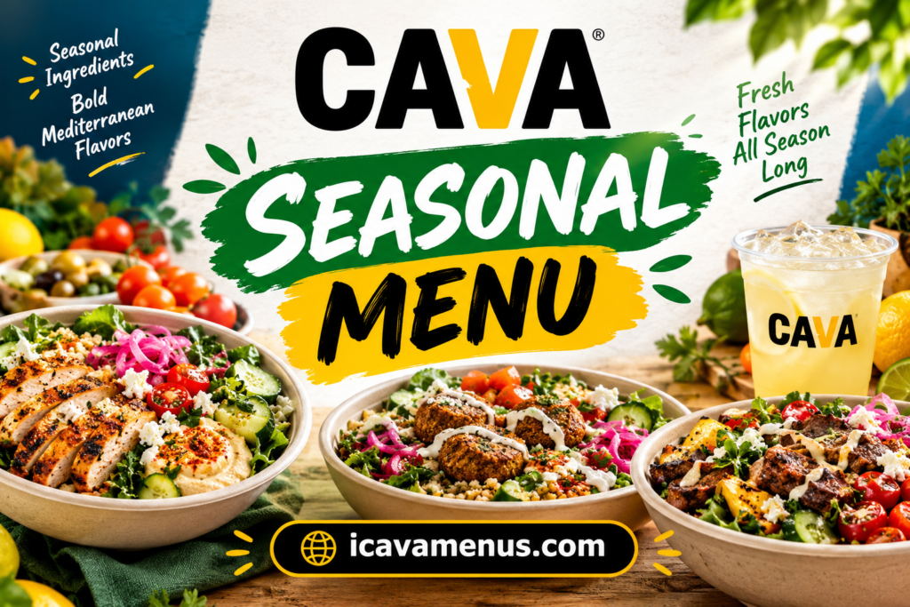 Cava Seasonal Menu with Prices 2026