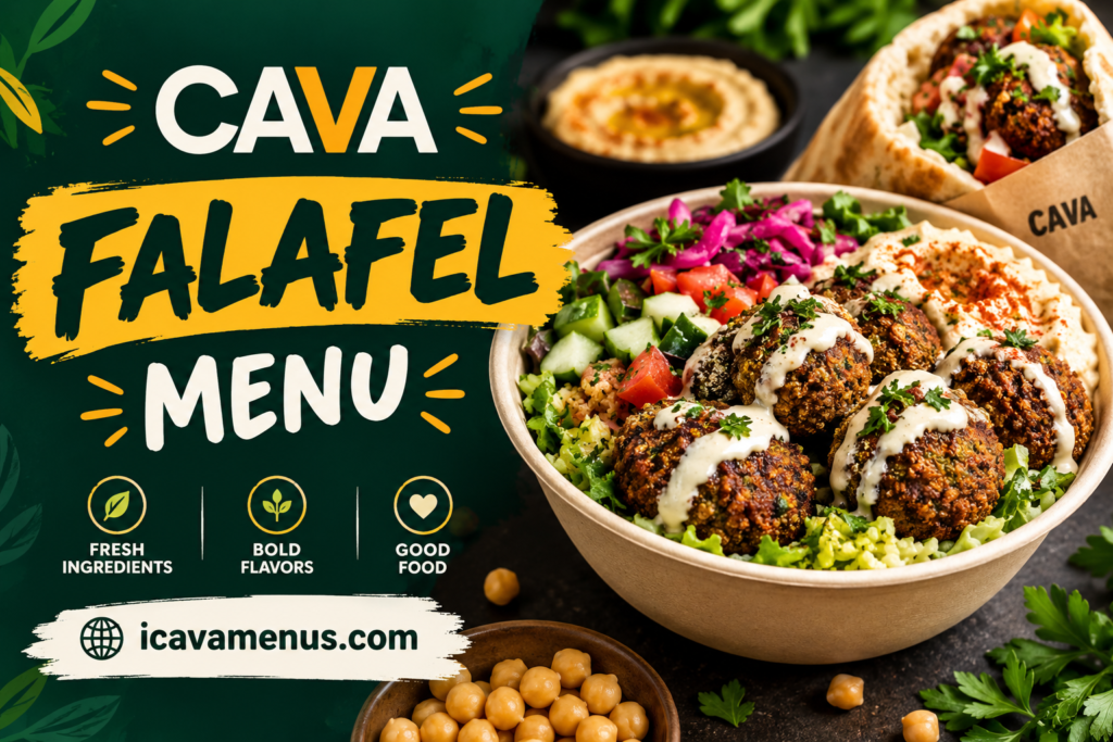 Cava Falafel Menu with Prices 2026