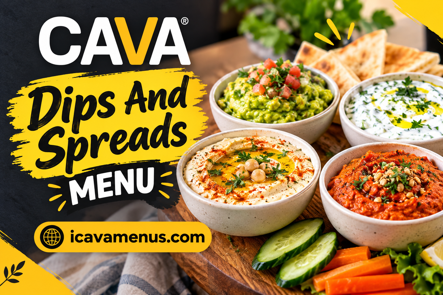 Cava Dips And Spreads Menu with Prices 2026