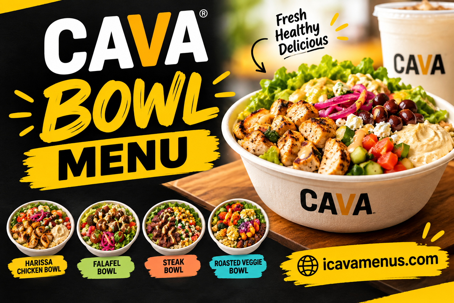 Cava Bowl Menu with Prices 2026