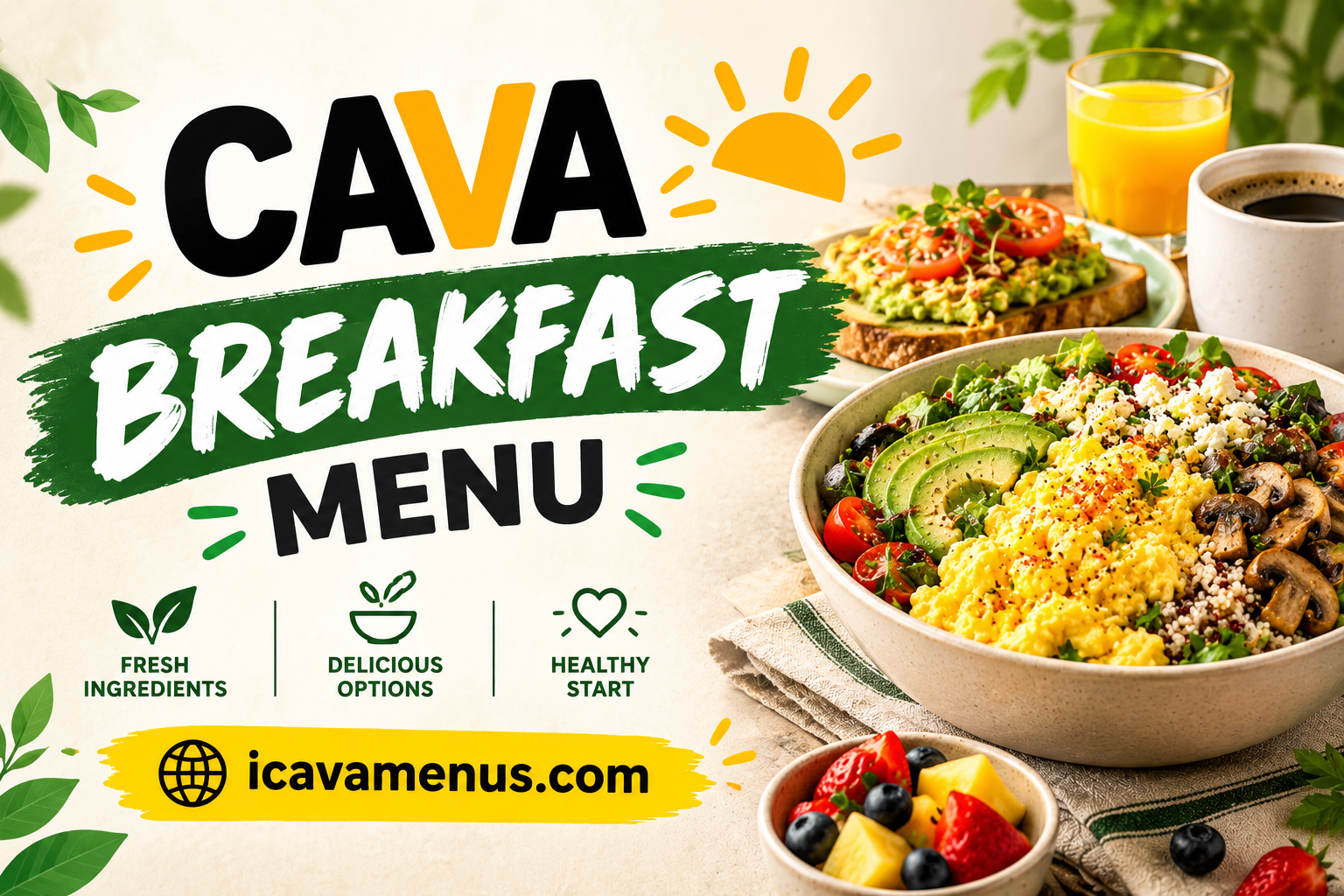 Cava Breakfast Menu with Prices 2026