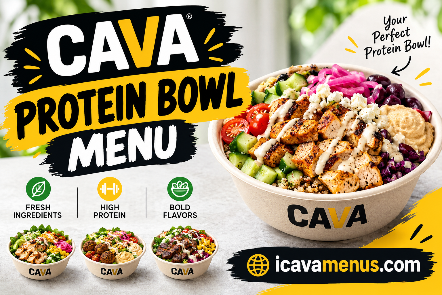 Cava Protein Bowl Menu with Prices 2026