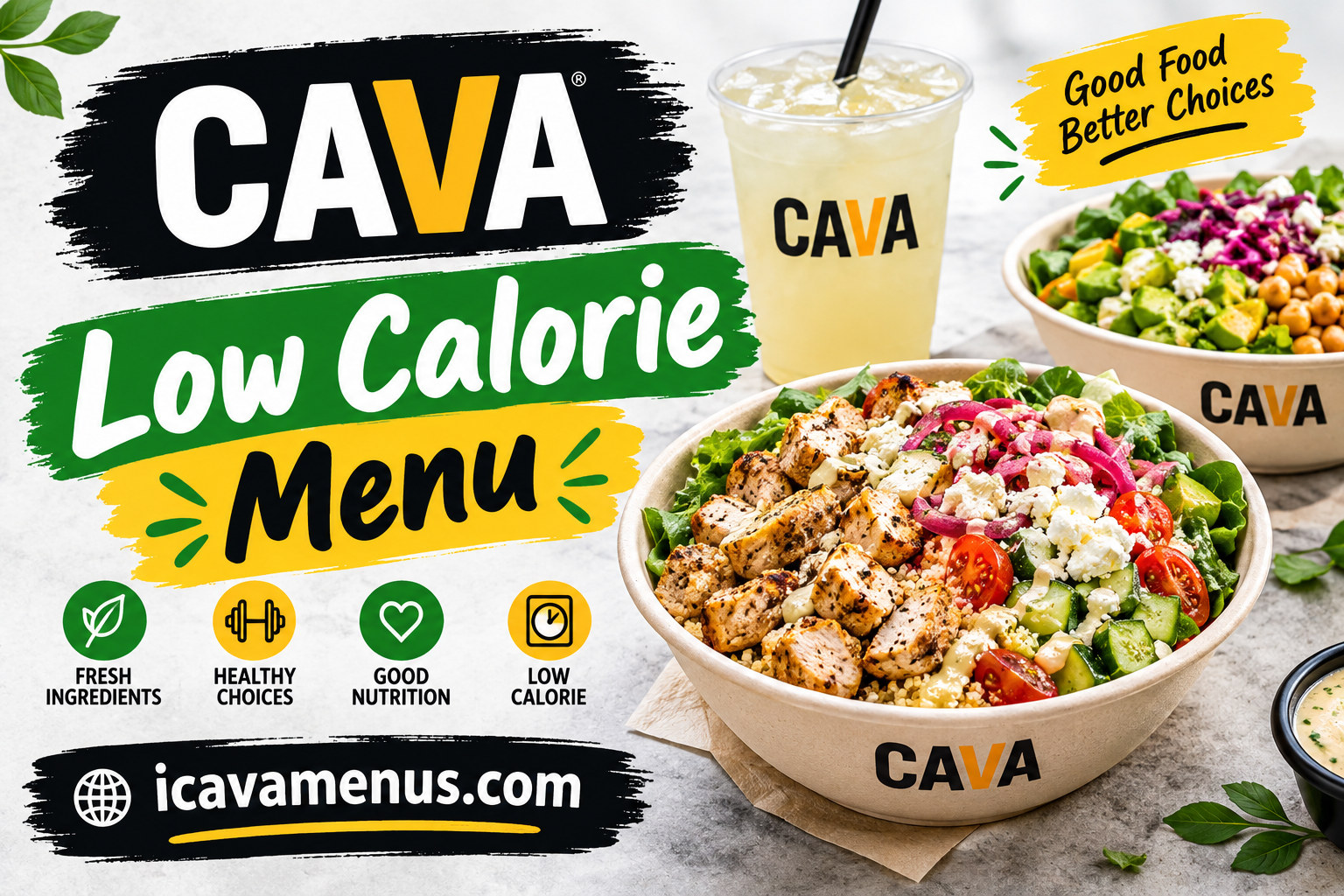 Cava Low Calorie Menu with Prices 2026